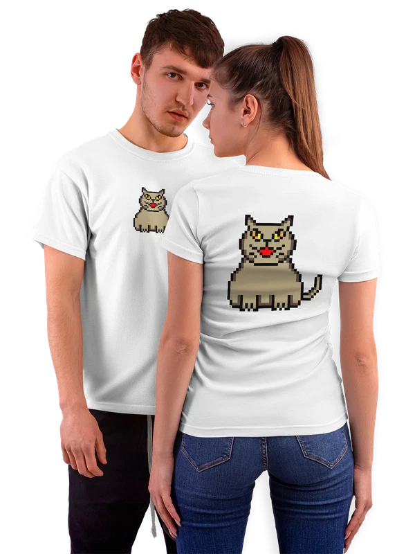 Футболка с котом — Белая, фото 1