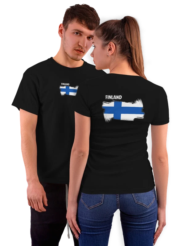 Футболка флаг Финляндии Finland — Чёрная, фото 1