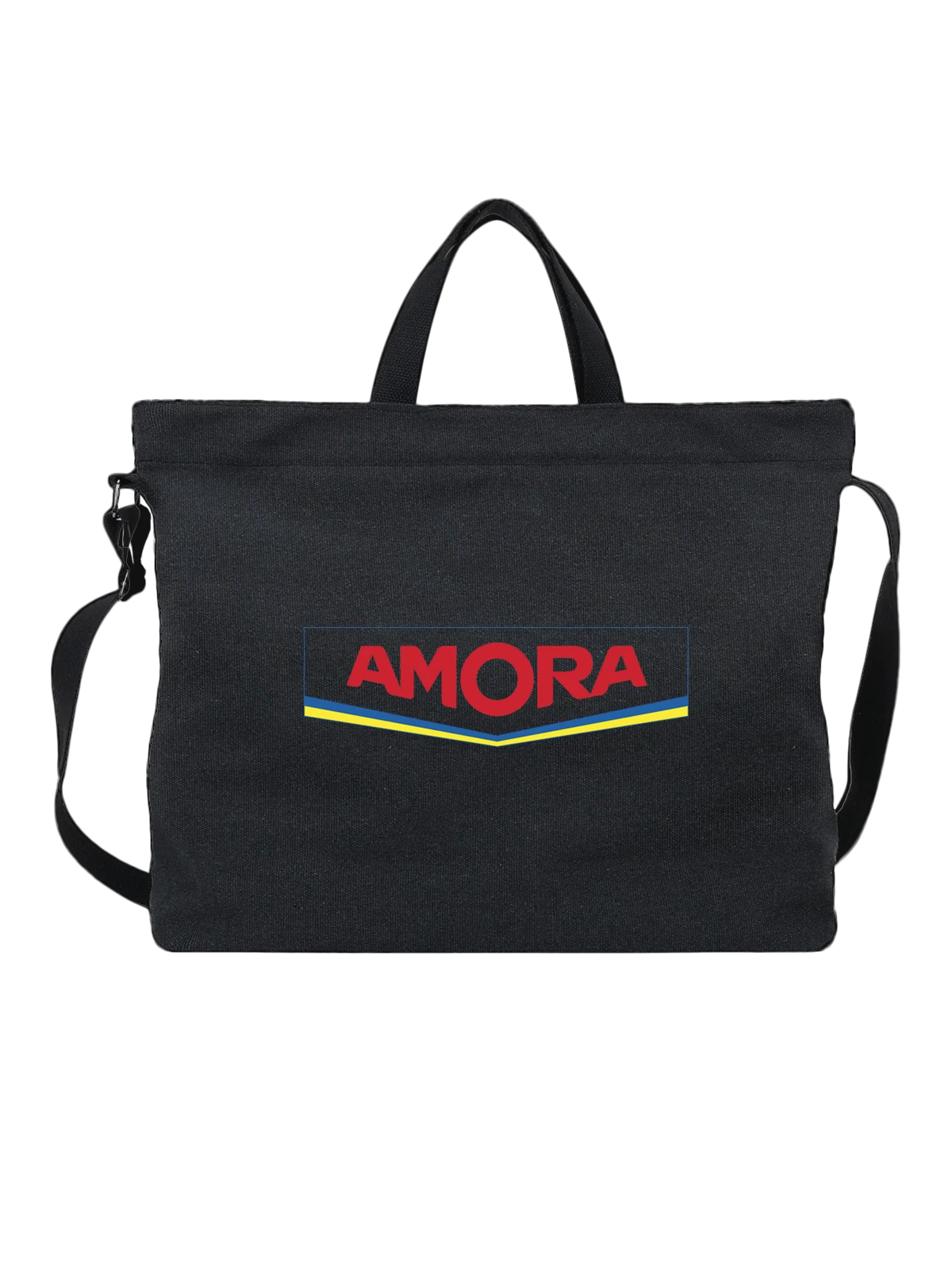 Сумка чёрная с принтом Amora — дизайнерская эстетика — Чёрная, фото 1