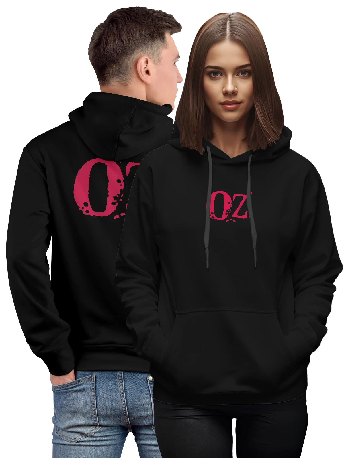 Худи Oz чёрное с принтом — современная айдентика — Чёрная, фото 1