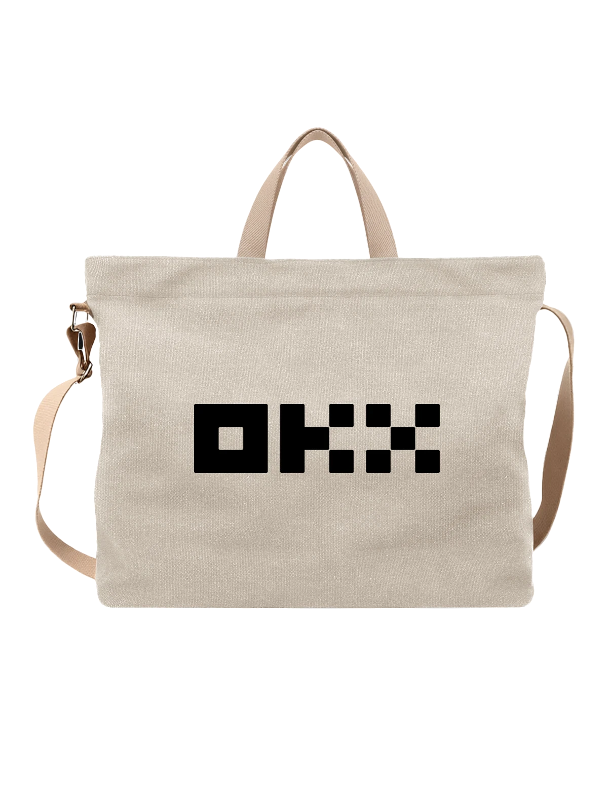 Сумка Okx белая с принтом — современная айдентика — Белая, фото 1