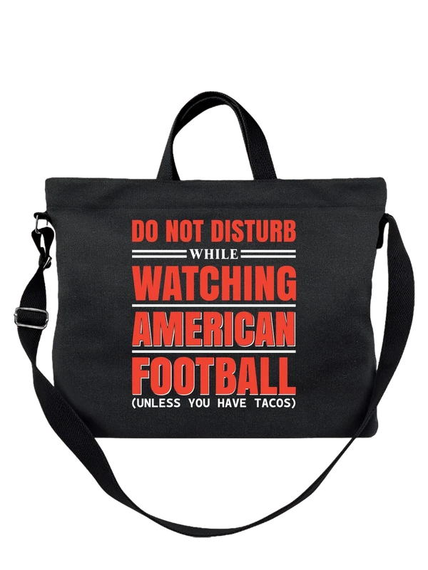 Сумка American Football красный текст на белом — Чёрная, фото 1