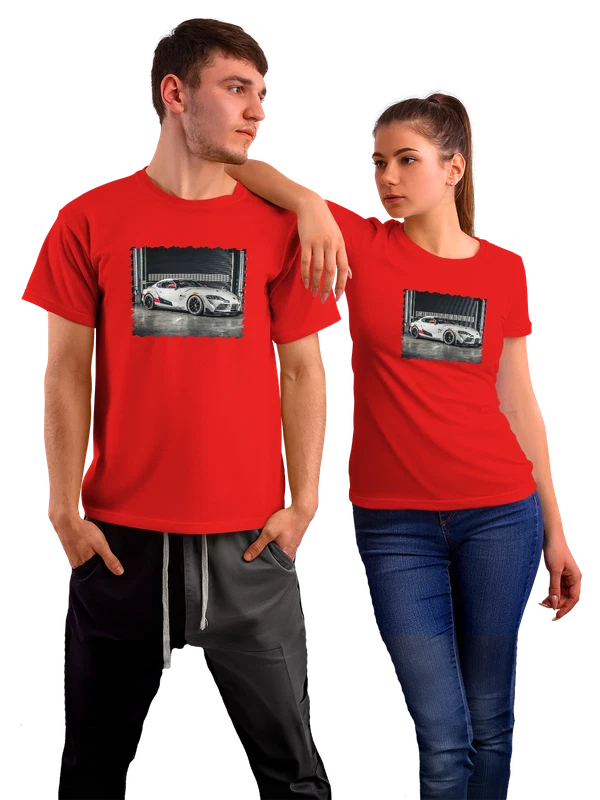 Футболка машина Концепт кары Toyota GR Supra GT4 — Красная, фото 1