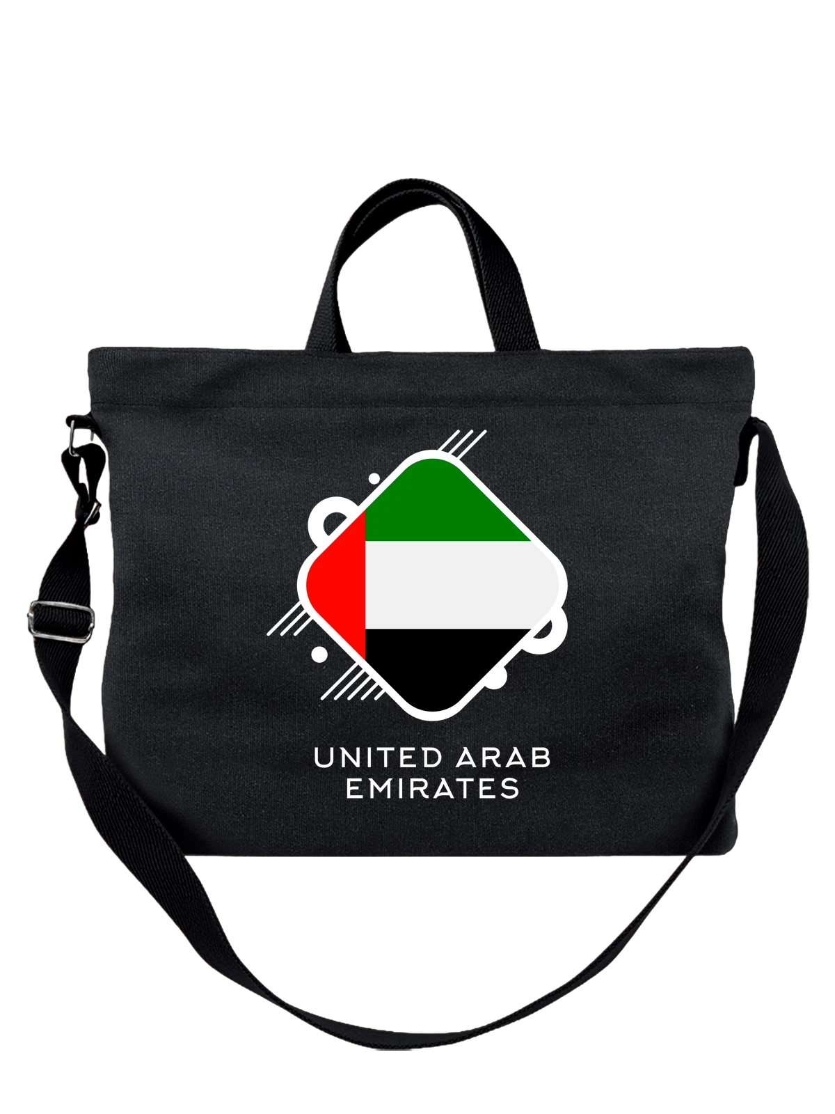 Сумка Флаг ОАЭ UAE чёрная с принтом — национальная символика — Чёрная, фото 1