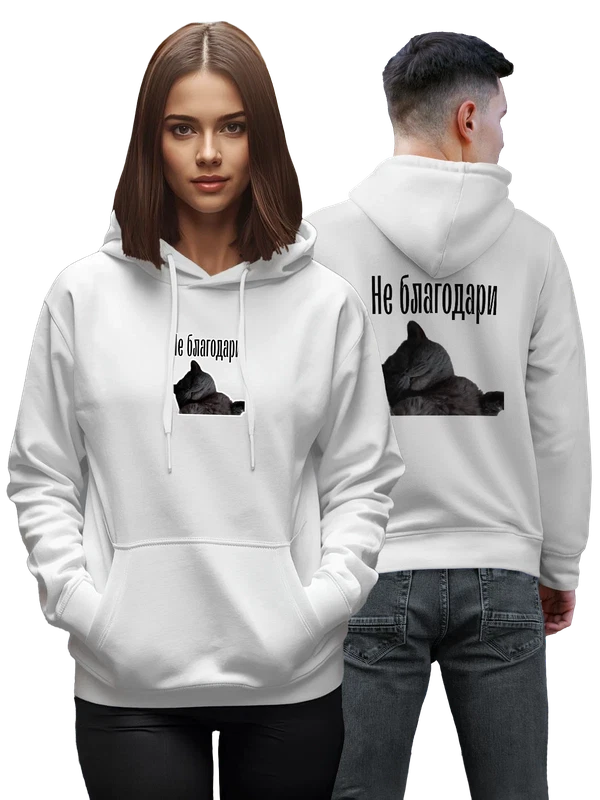 Худи с котоммем — Белая, фото 1