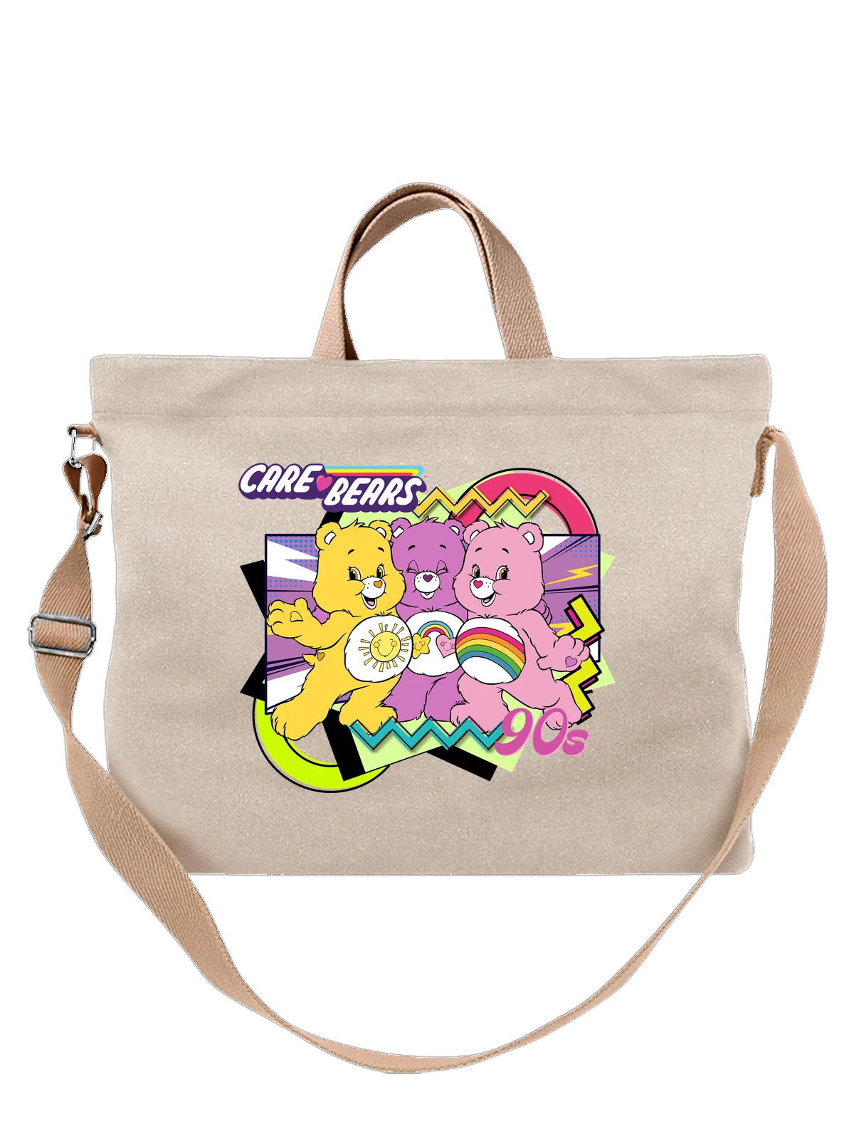Сумка Care Bears три мишки 90s белая с принтом — детский принт — Белая, фото 1