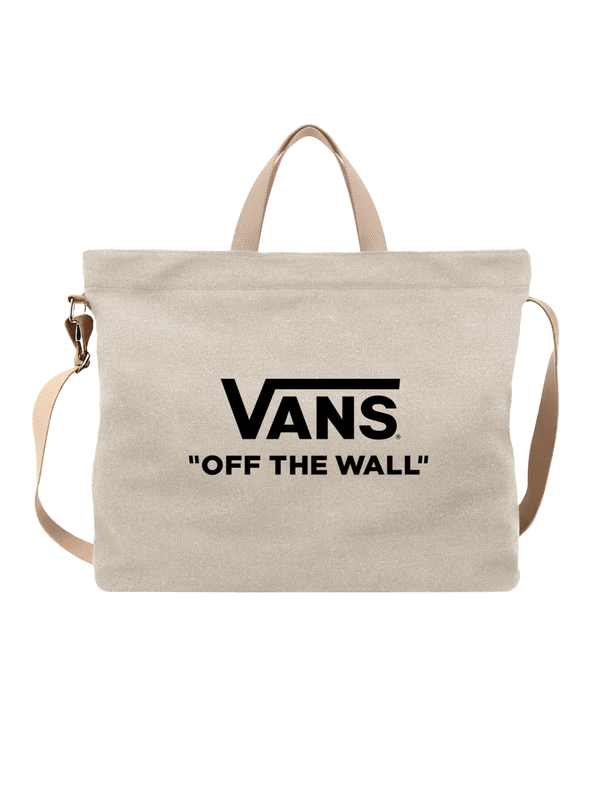 Сумка Vans белая с принтом — классический скейт слоган — Белая, фото 1