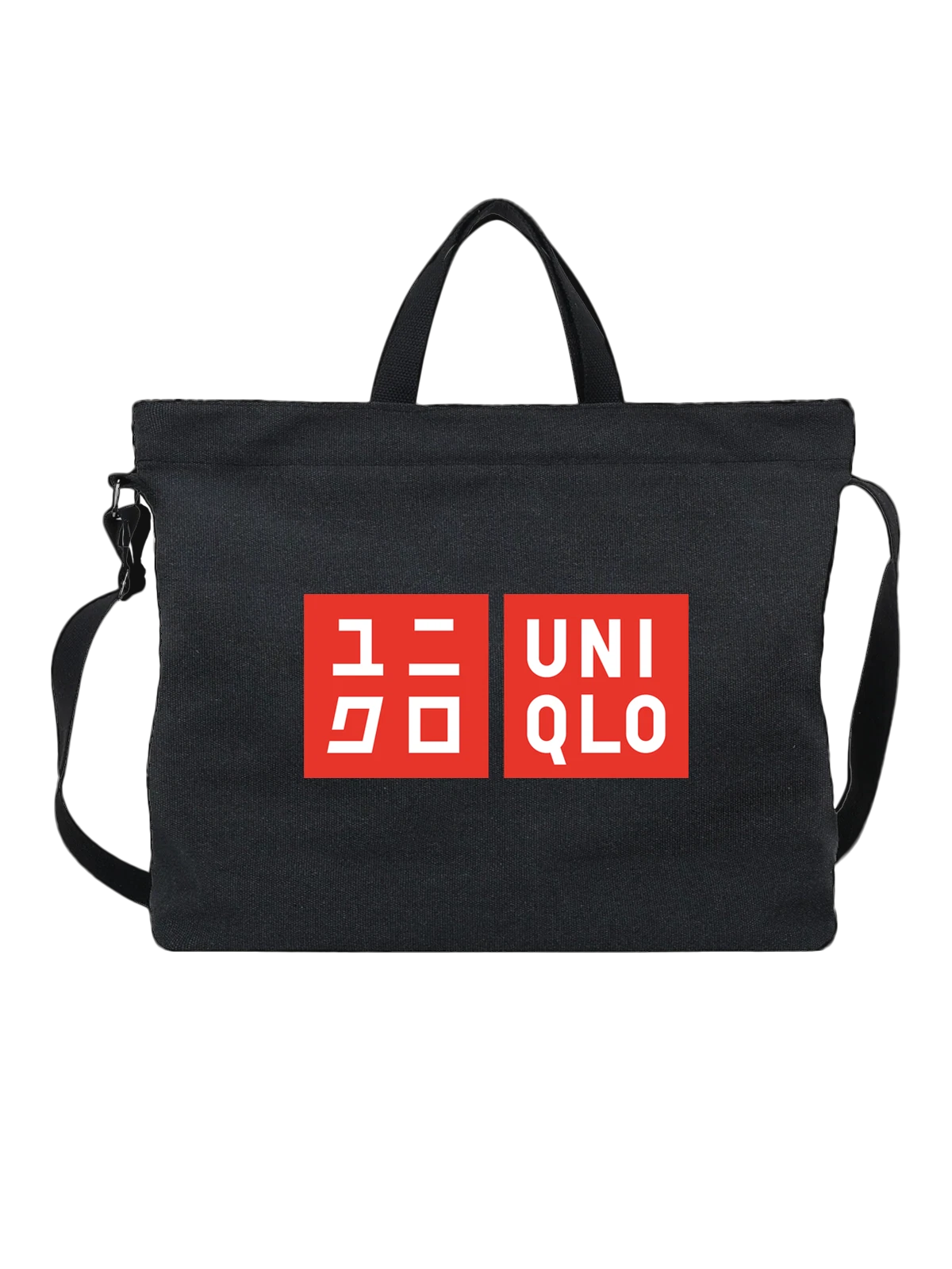 Сумка Uniqlo чёрная с принтом — повседневный гардероб — Чёрная, фото 1