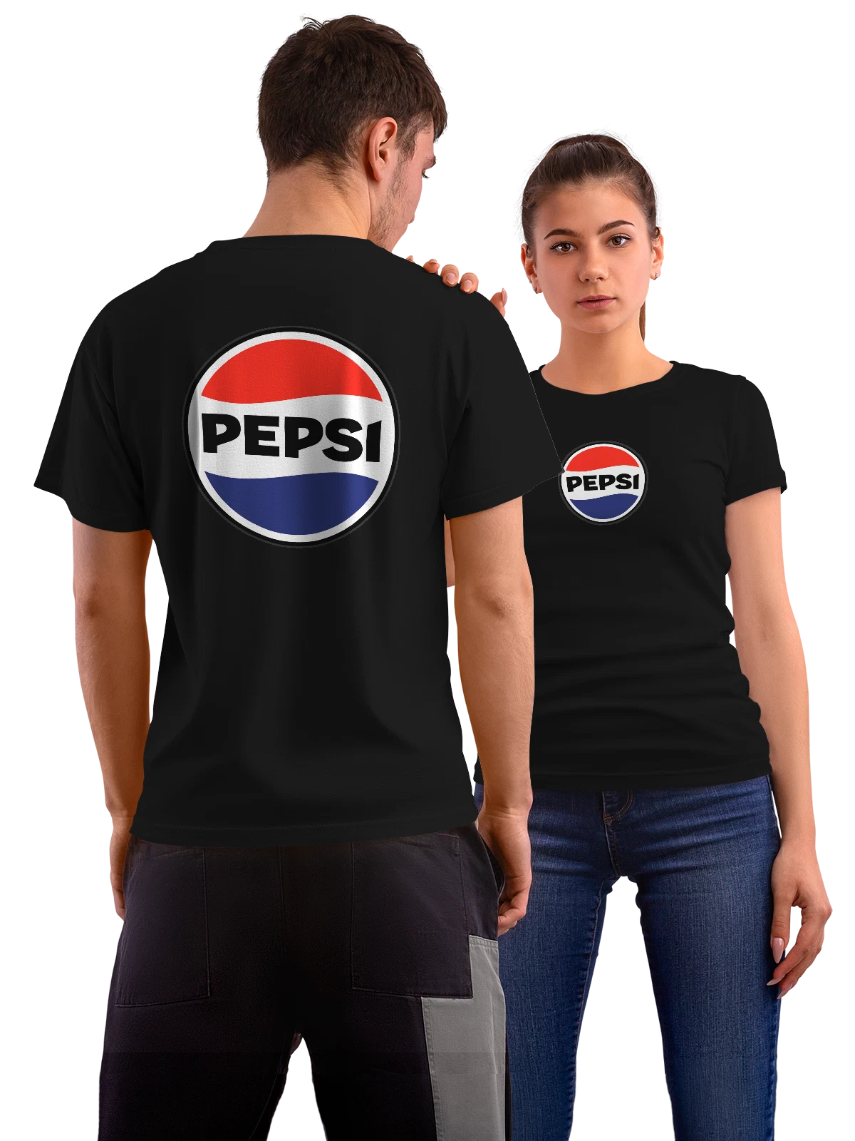 Футболка Pepsi чёрная с принтом на спине — ретро реклама — Чёрная, фото 1