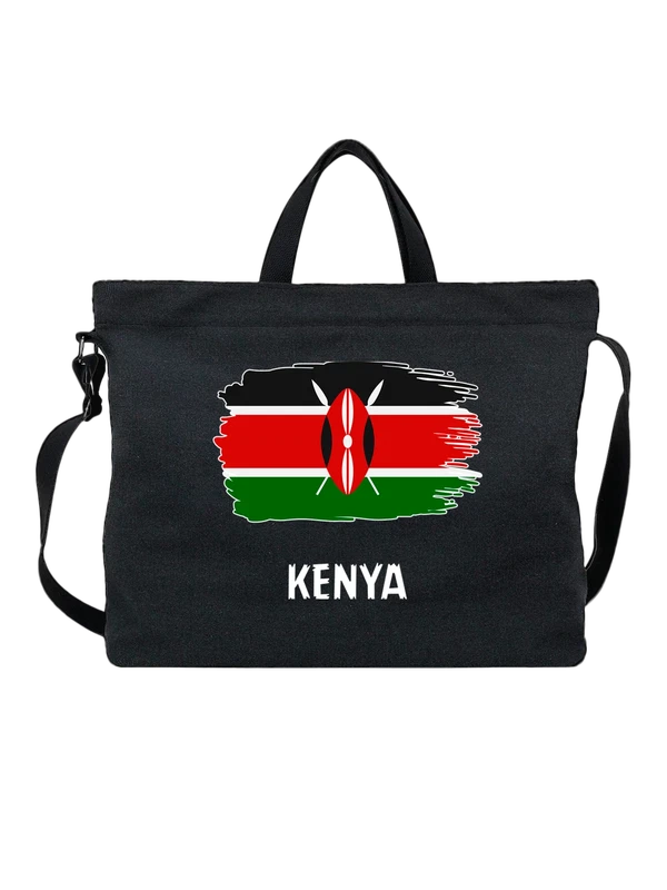 Сумка с флагом Кения Kenya — Чёрная, фото 1