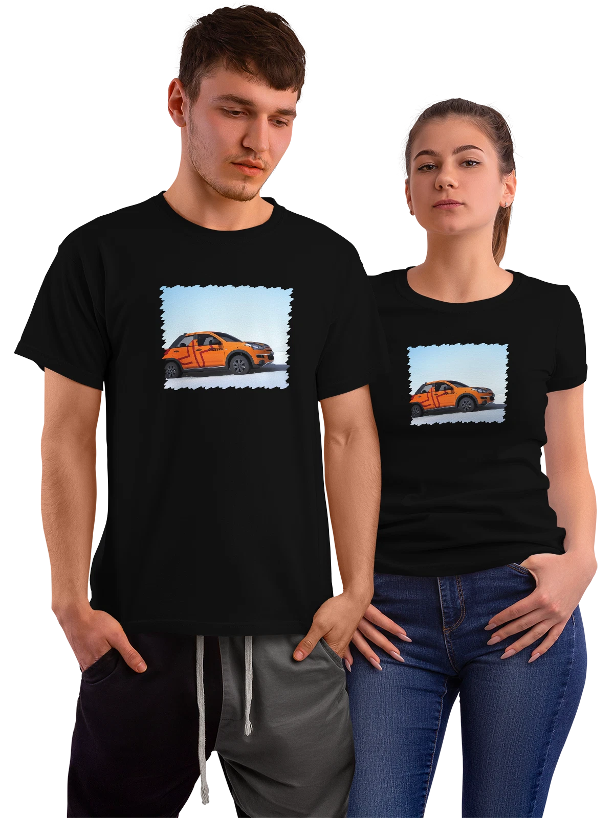 Футболка Машина Citroen Cruise Crosser чёрная с принтом — легендарная модель — Чёрная, фото 1