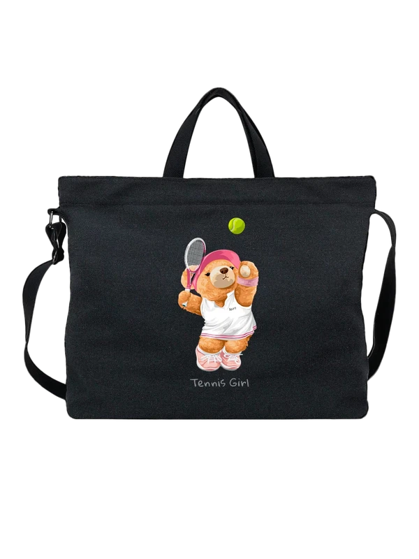 Сумка медведица tennis girl — Чёрная, фото 1