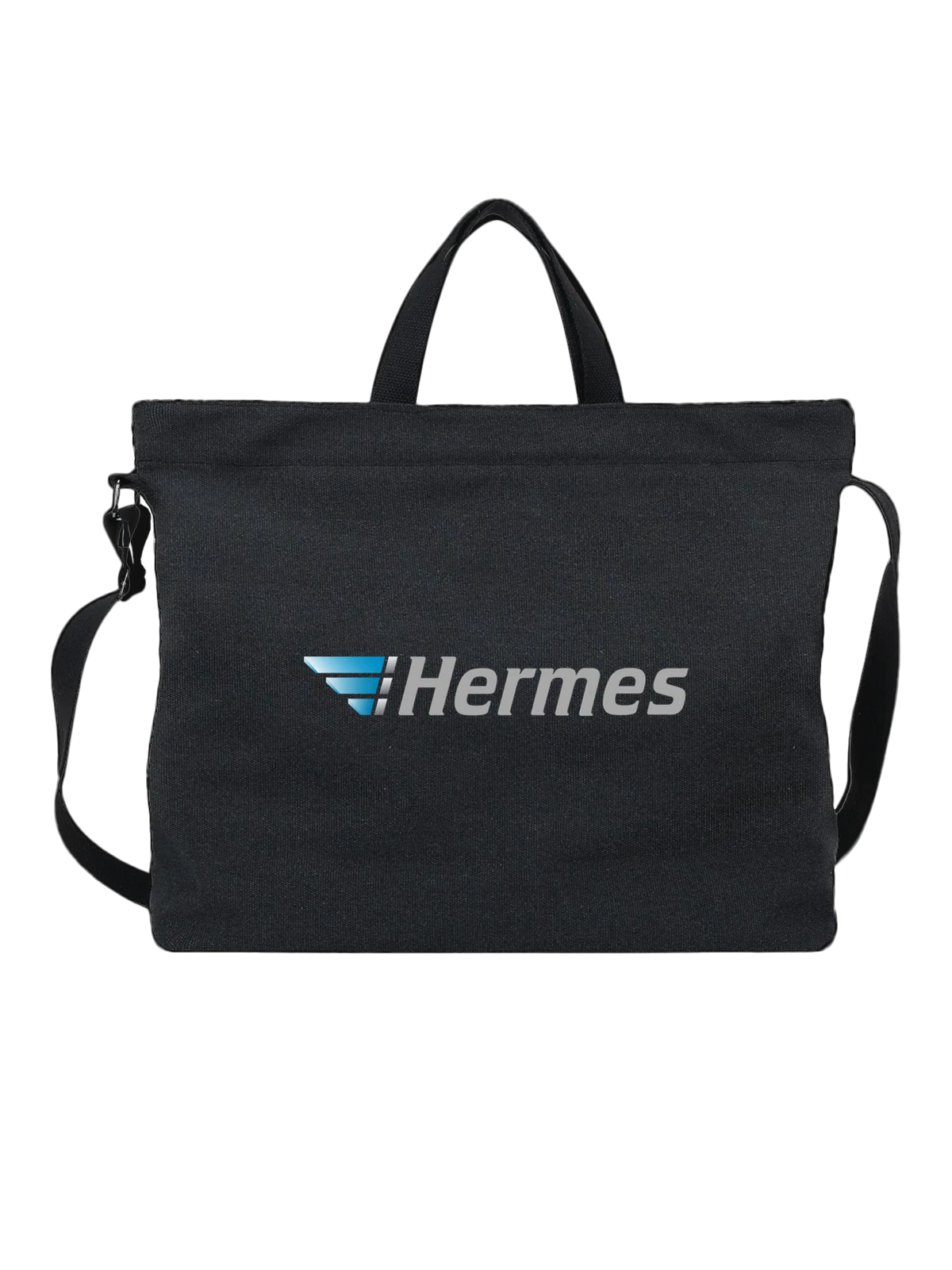 Сумка Hermes чёрная с принтом — технологичная графика — Чёрная, фото 1