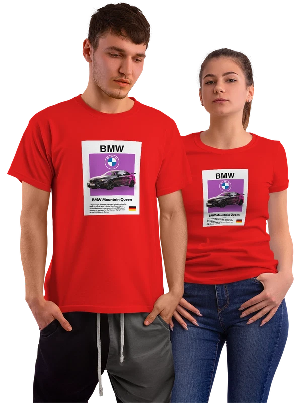 Футболка BMW Mountain Queen купе стильный принт — Красная, фото 1