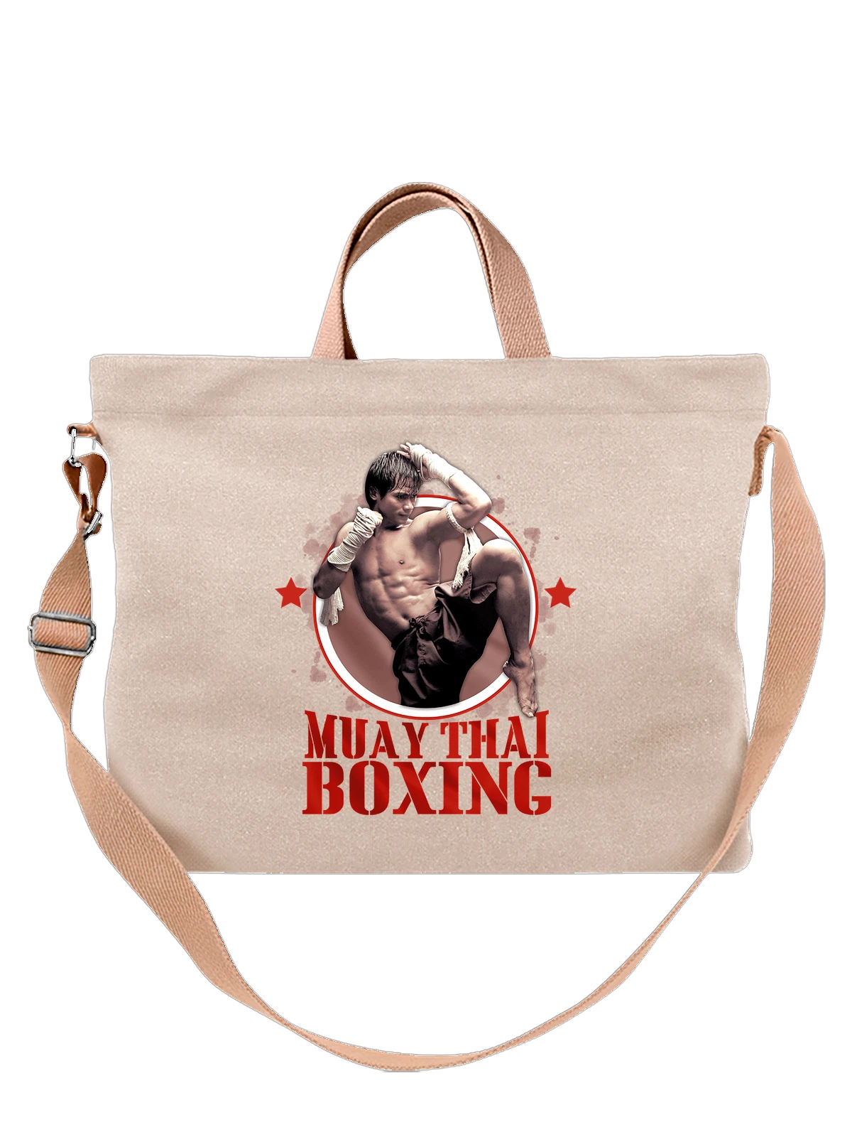 Сумка с надписью muay thai boxing белая с принтом — подарок с юмором — Белая, фото 1