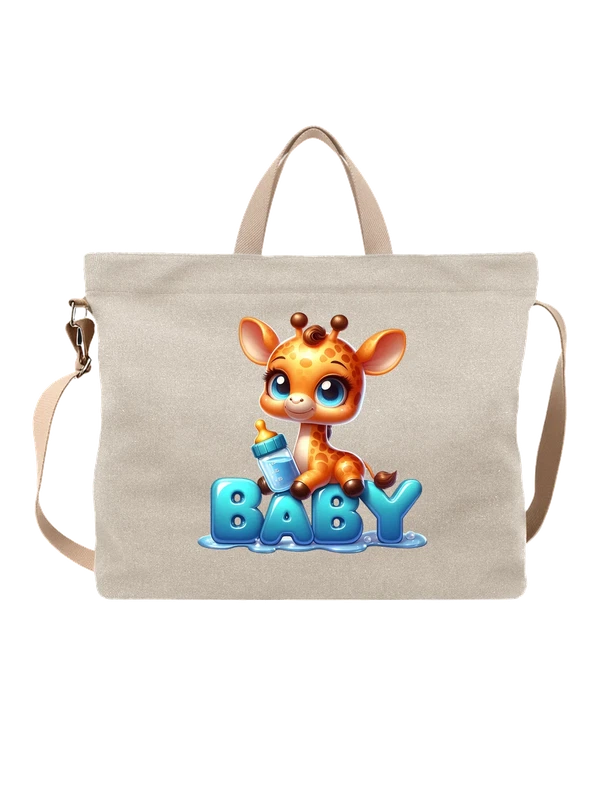 Сумка жирафёнок с бутылочкой и надписью BABY — Белая, фото 1