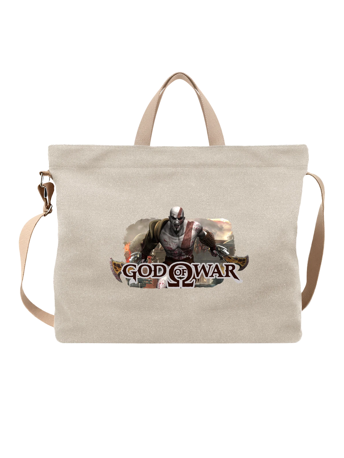 Сумка God of war белая с принтом — экшен игра — Белая, фото 1