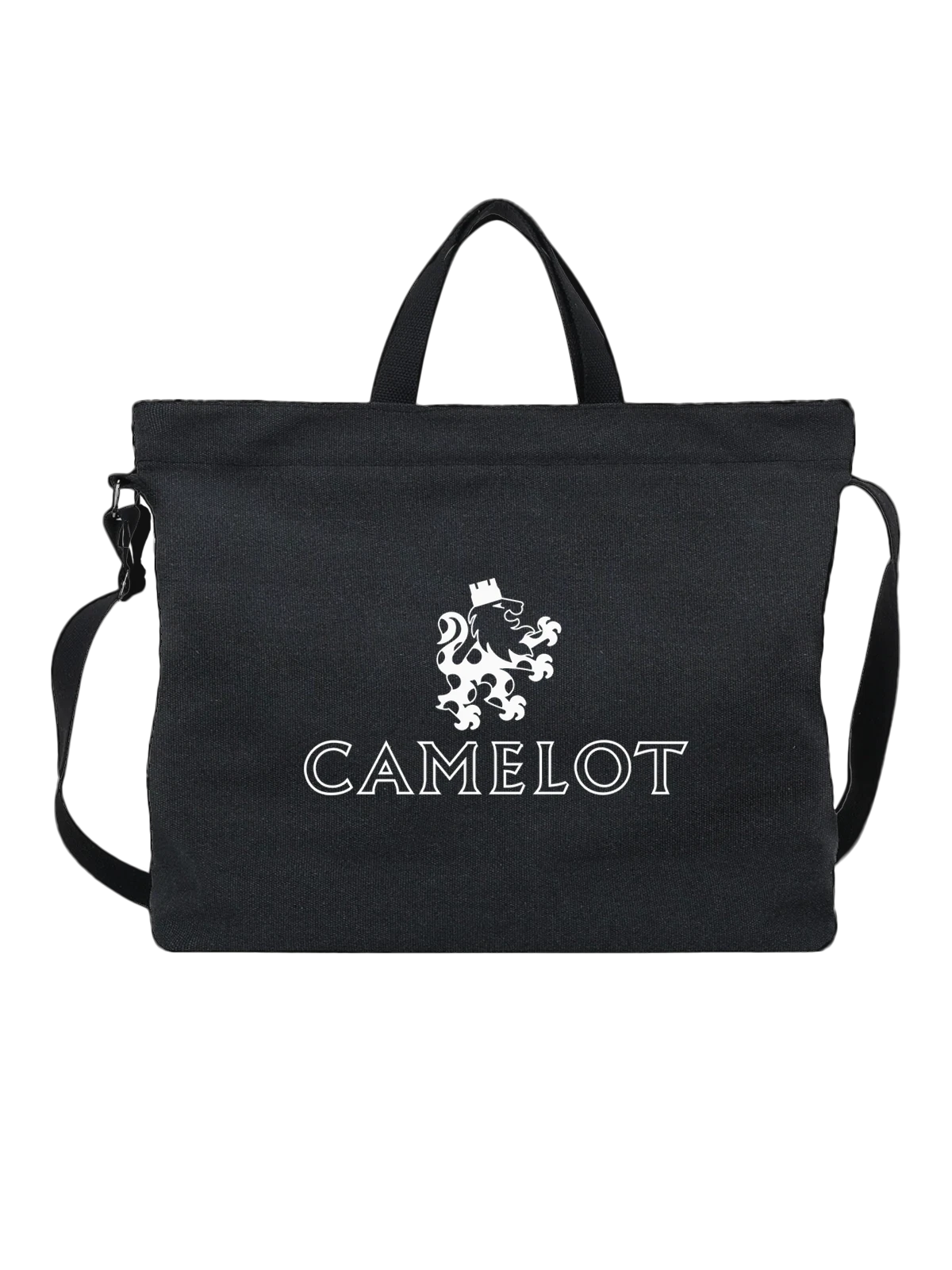Сумка Camelot чёрная с принтом — современная айдентика — Чёрная, фото 1