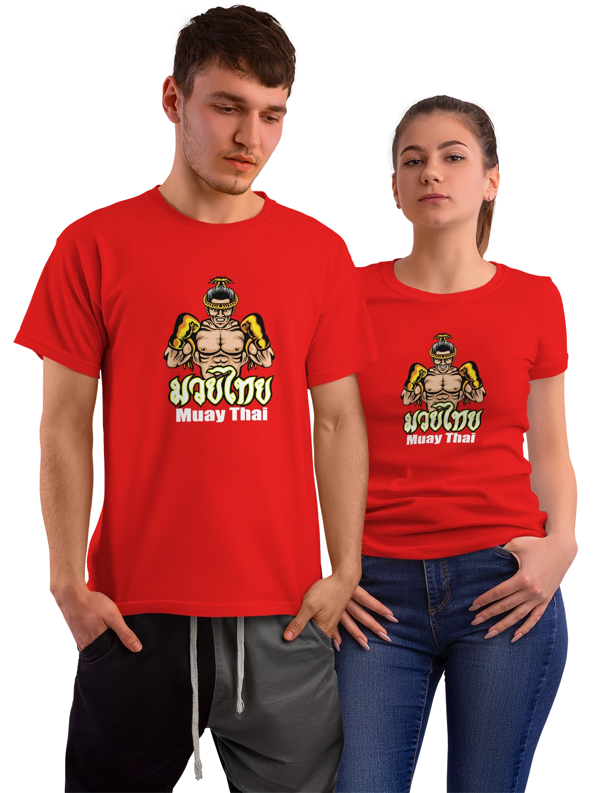 Футболка Тайский бокс muay thai красная с принтом — подарок бойцу — Красная, фото 1