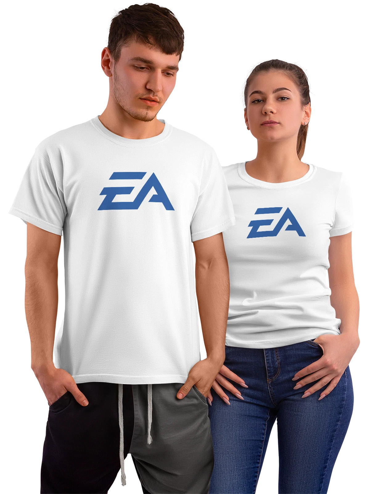 Футболка EA белая с принтом — современная айдентика — Белая, фото 1
