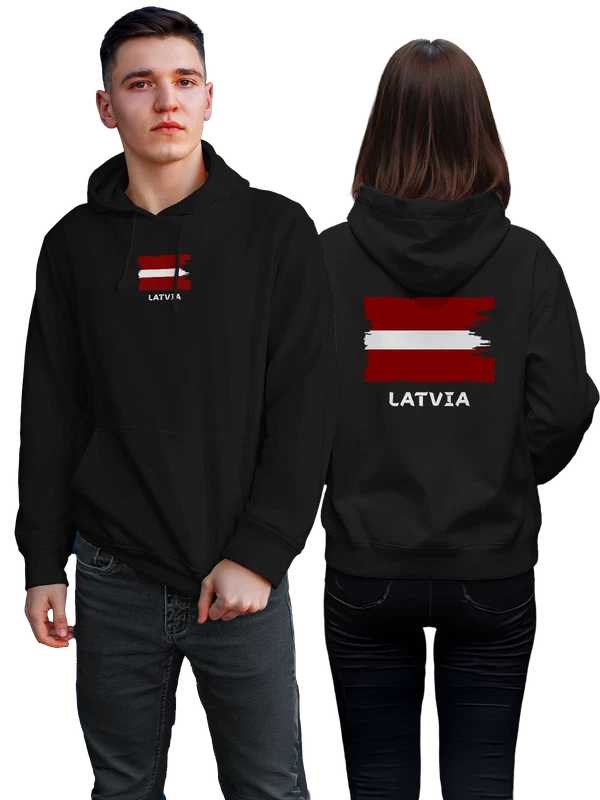 Худи с флагом Латвии Latvia — Чёрная, фото 1
