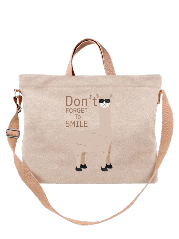 Сумка лама dont forget to smile — Белая, фото 1