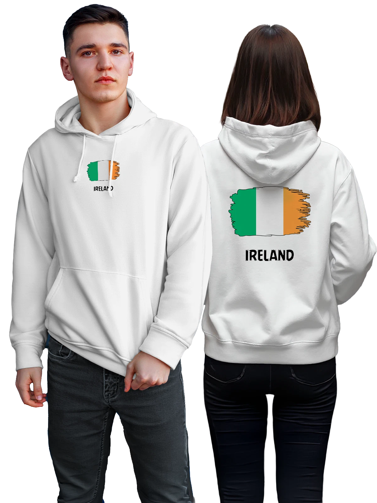 Худи с флагом Ирландия Ireland белое с принтом — национальная символика — Белая, фото 1