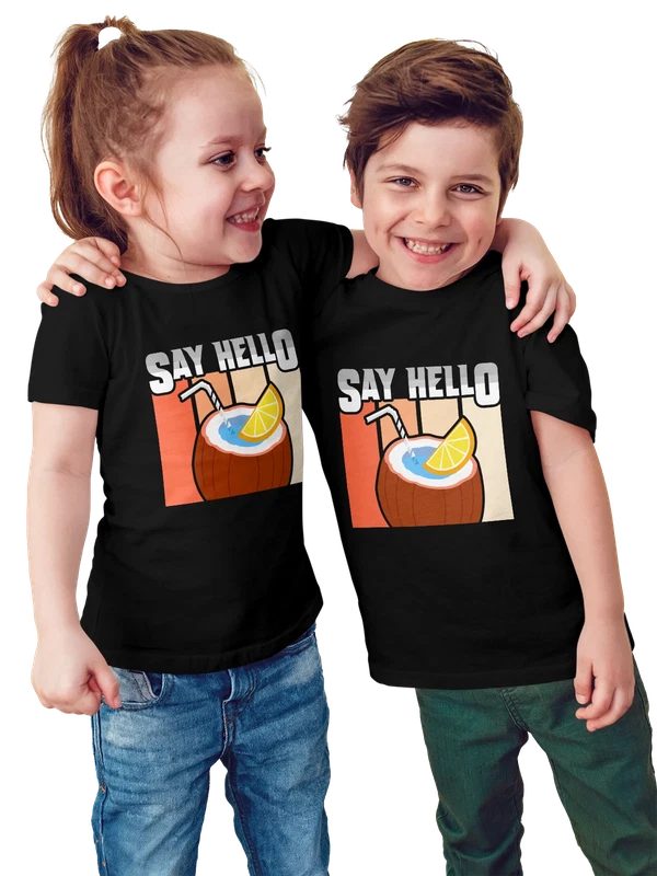 Футболка кокос say hello — Чёрная, фото 1