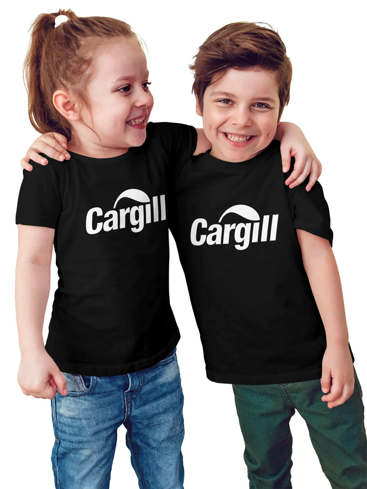 Футболка детская Cargill чёрная с принтом — современная айдентика — Чёрная, фото 1