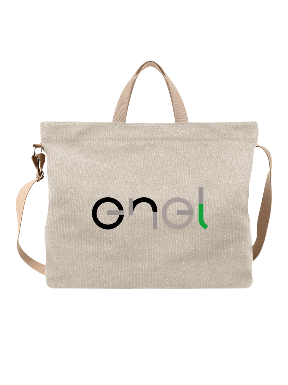 Сумка Enel белая с принтом — чистая энергетика — Белая, фото 1