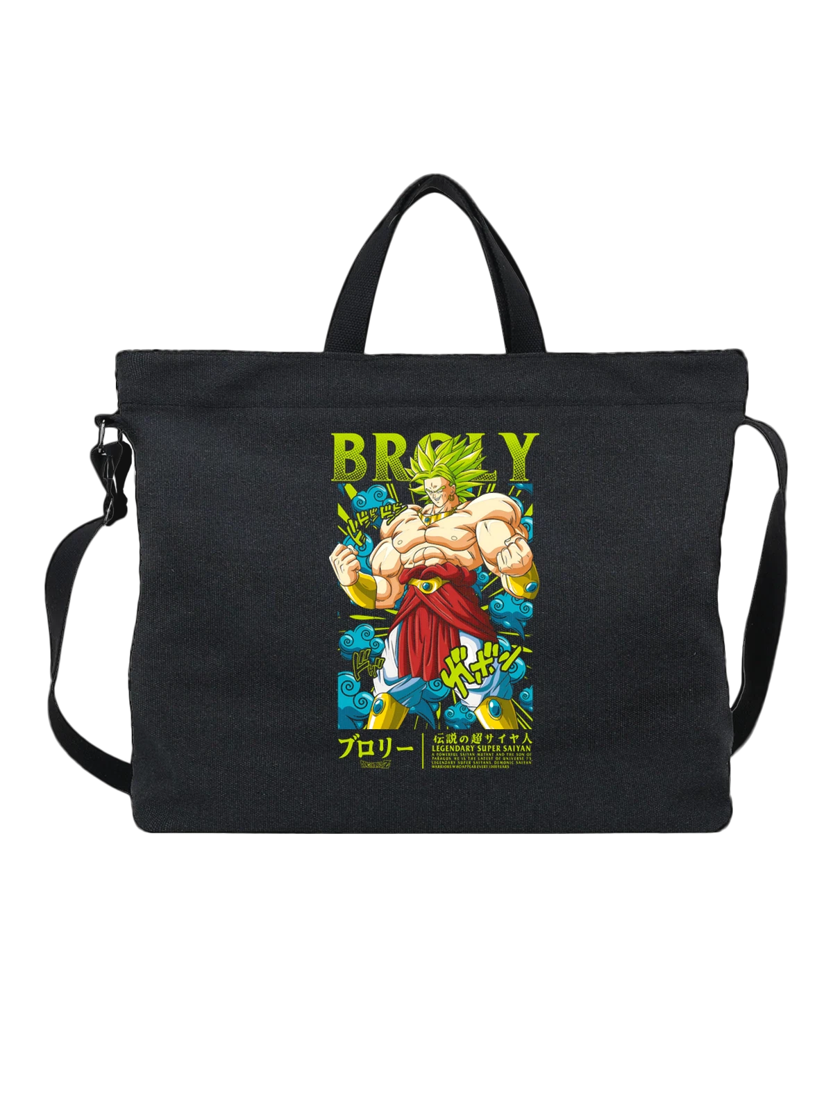 Сумка чёрная с принтом Броли Dragon Ball Super легендарный сайян — Broly — Чёрная, фото 1