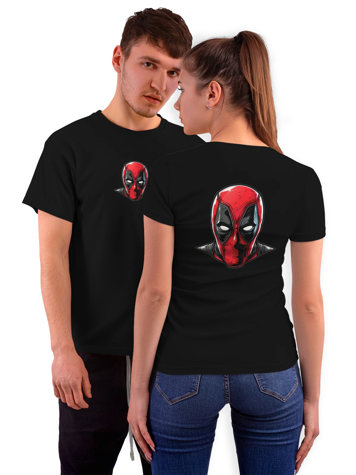 Футболка Дэдпул Deadpool чёрная с принтом на спине — герой фильма — Чёрная, фото 1