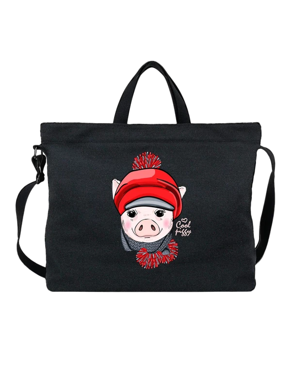 Сумка свинка в берете cool piggy — Чёрная, фото 1