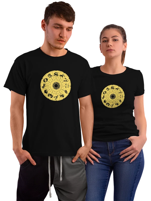 Футболка Зодиак Zodiac аниме астрология символы — Чёрная, фото 1
