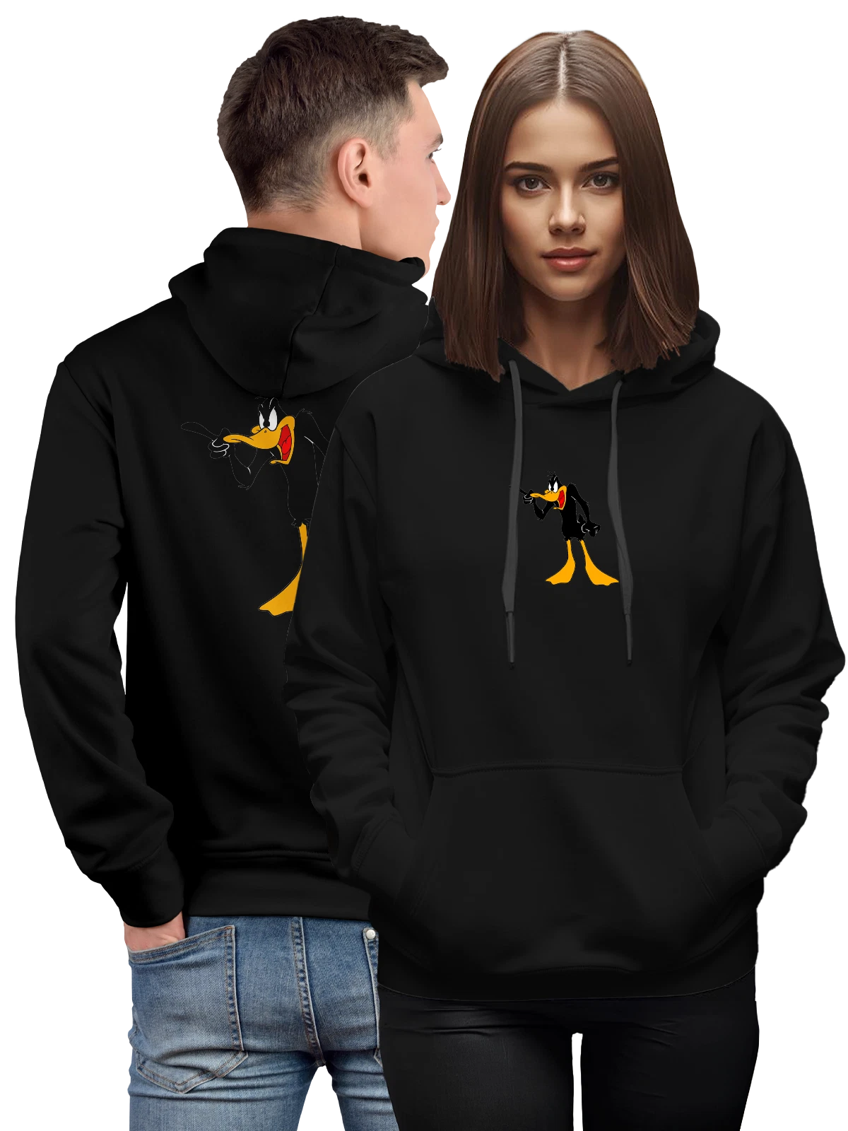 Худи Утка даффи дак daffy duck чёрное с принтом — Daffy Duck — Чёрная, фото 1