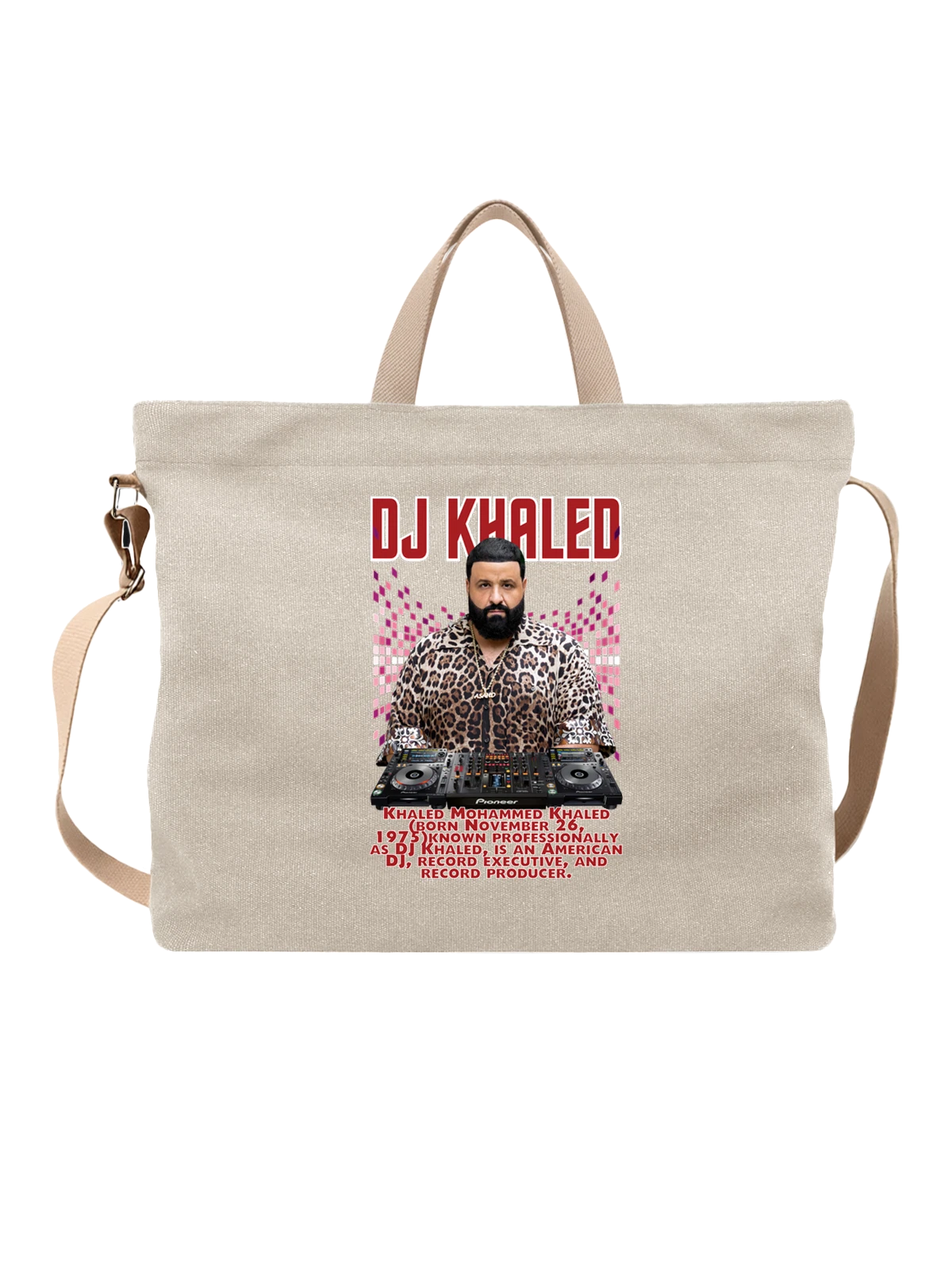 Сумка DJ Khaled за пультом Pioneer белая с принтом — профессиональный диджей — Белая, фото 1