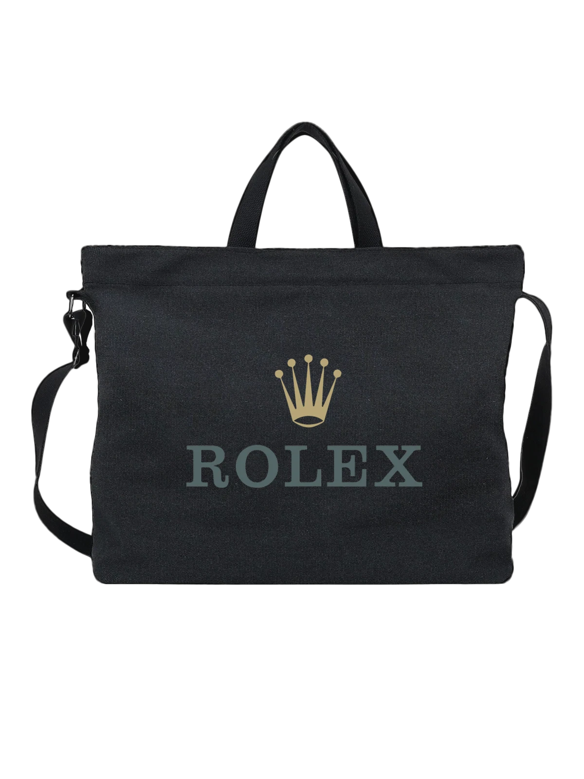 Сумка Rolex чёрная с принтом — классическая эмблема — Чёрная, фото 1