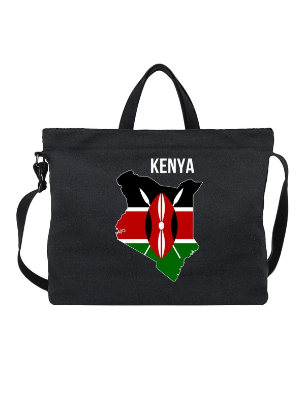 Сумка с флагом Кении Kenya — Чёрная, фото 1