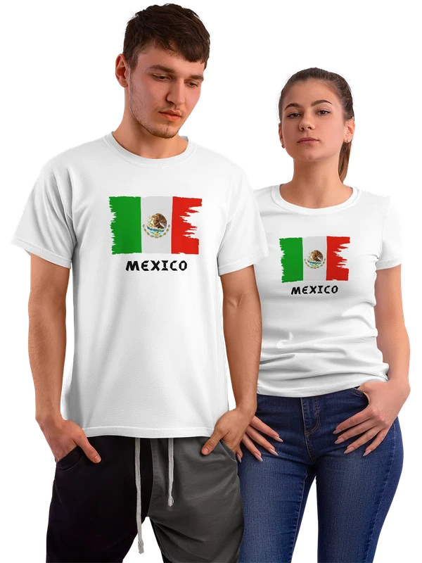 Футболка с флагом Мексики Mexico — Белая, фото 1