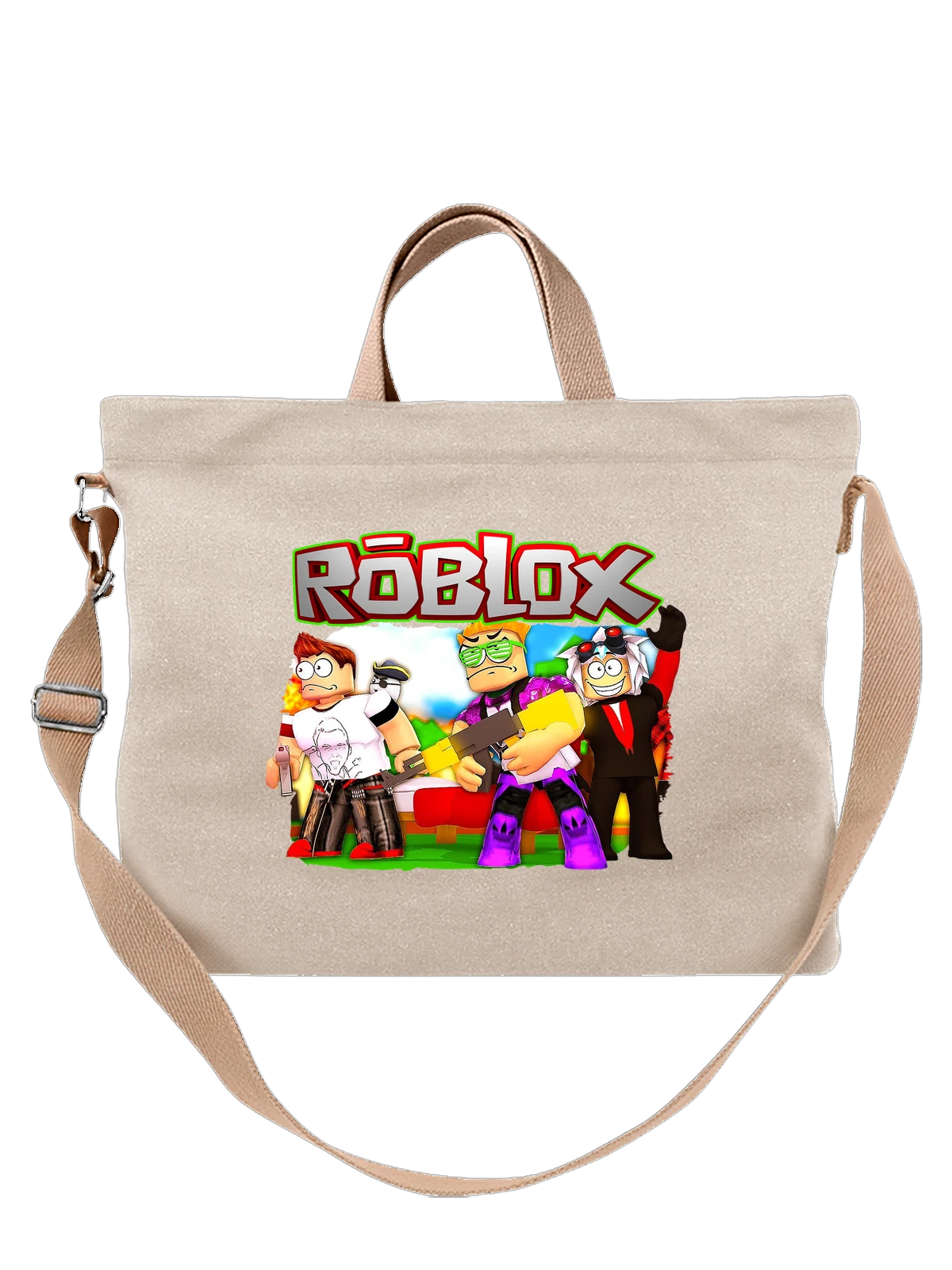 Сумка Roblox белая с принтом — геймерский принт — Белая, фото 1
