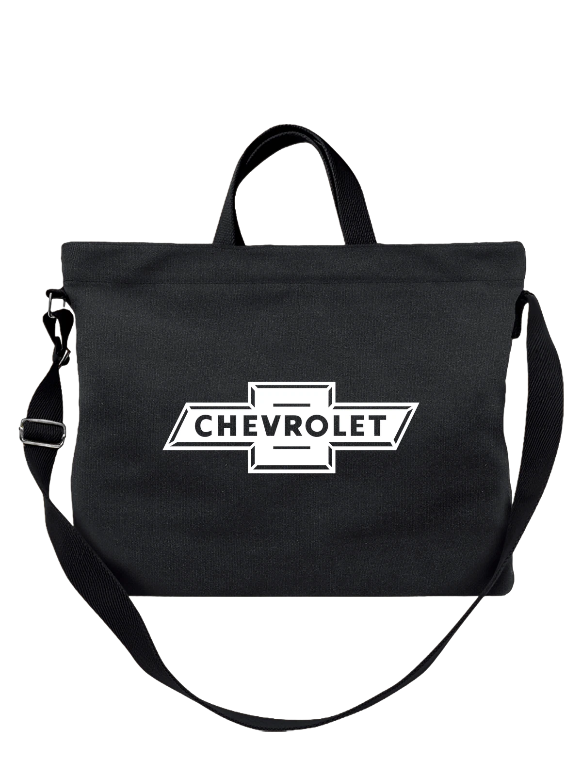 Сумка Chevrolet чёрная с принтом — ретро шильдик — Чёрная, фото 1