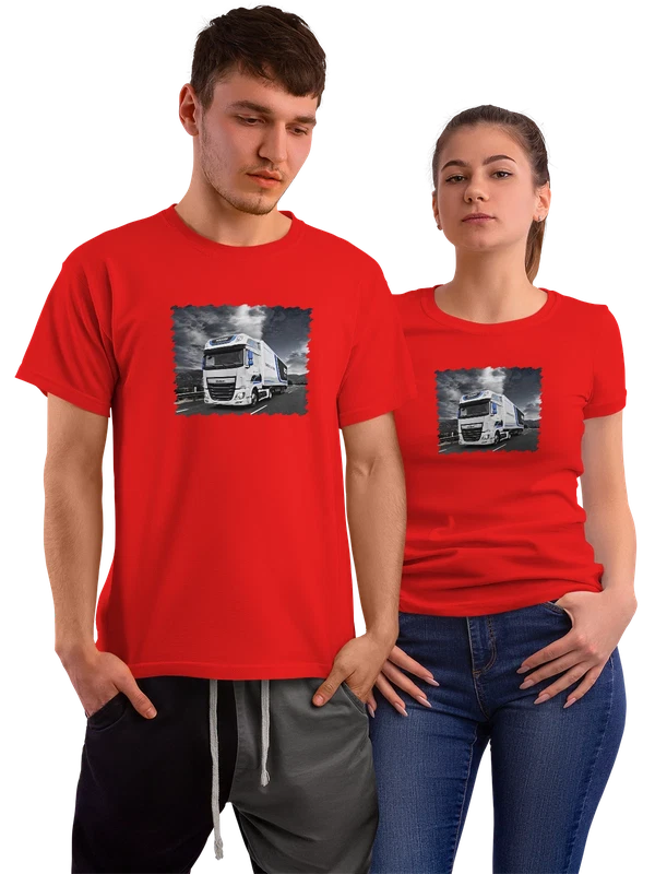 Футболка машина DAF XF FT — Красная, фото 1