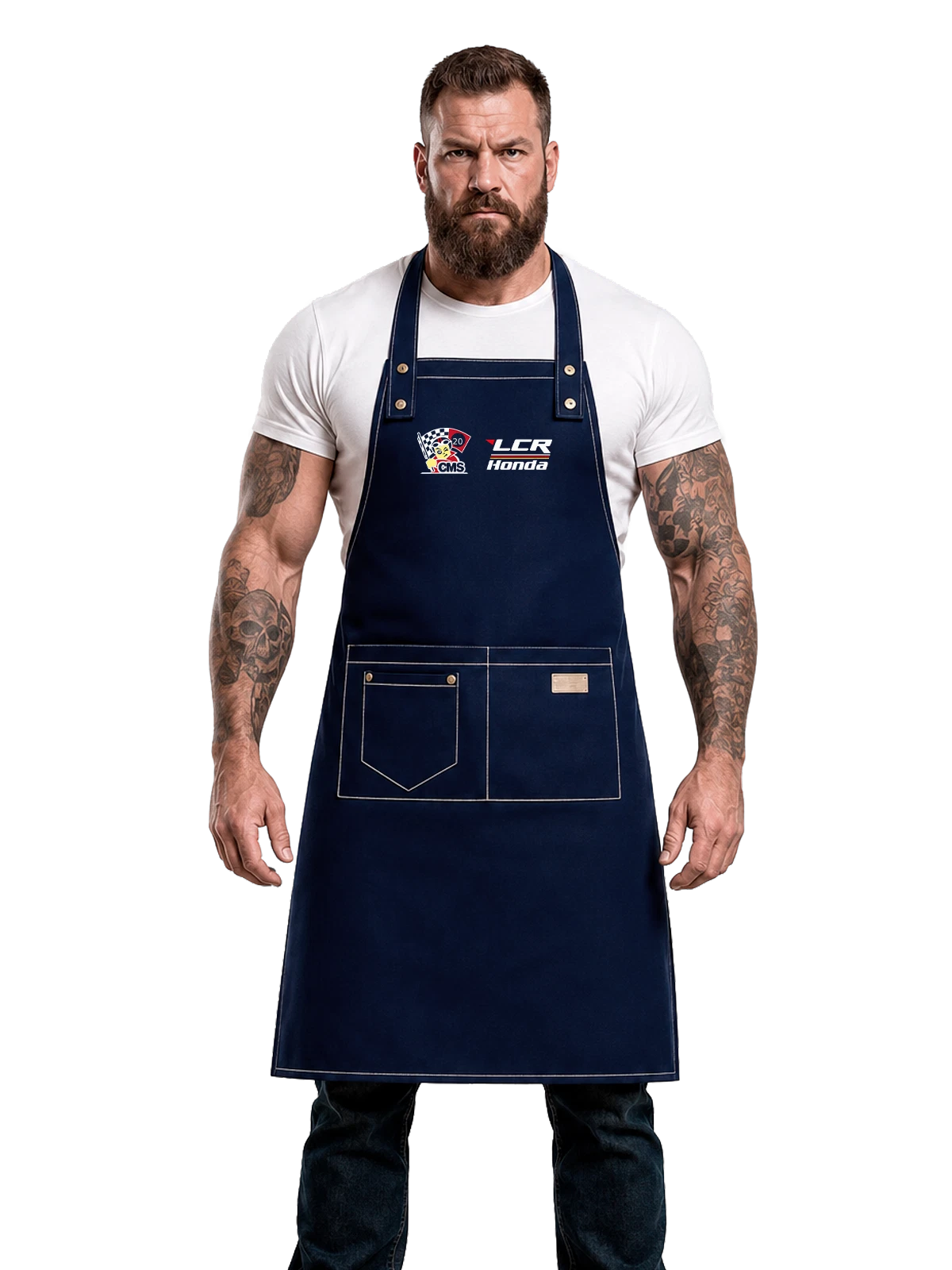 Фартук Honda синий с принтом — японская мотогоночная команда — Синяя, фото 1