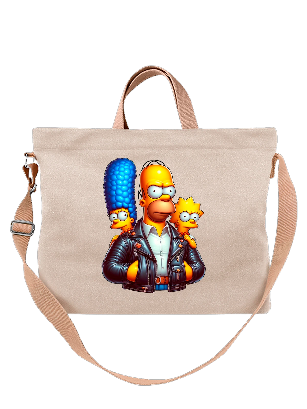 Сумка с Гомером Мардж Лизой Симпсонами Simpsons белая с принтом — коллекционный образ — Белая, фото 1