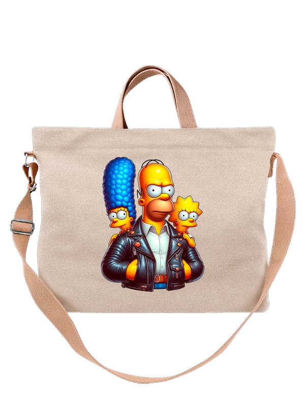 Сумка с Гомером Мардж Лизой Симпсонами Simpsons — Белая, фото 1