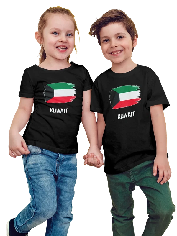 Футболка с флагом Кувейта Kuwait — Чёрная, фото 1