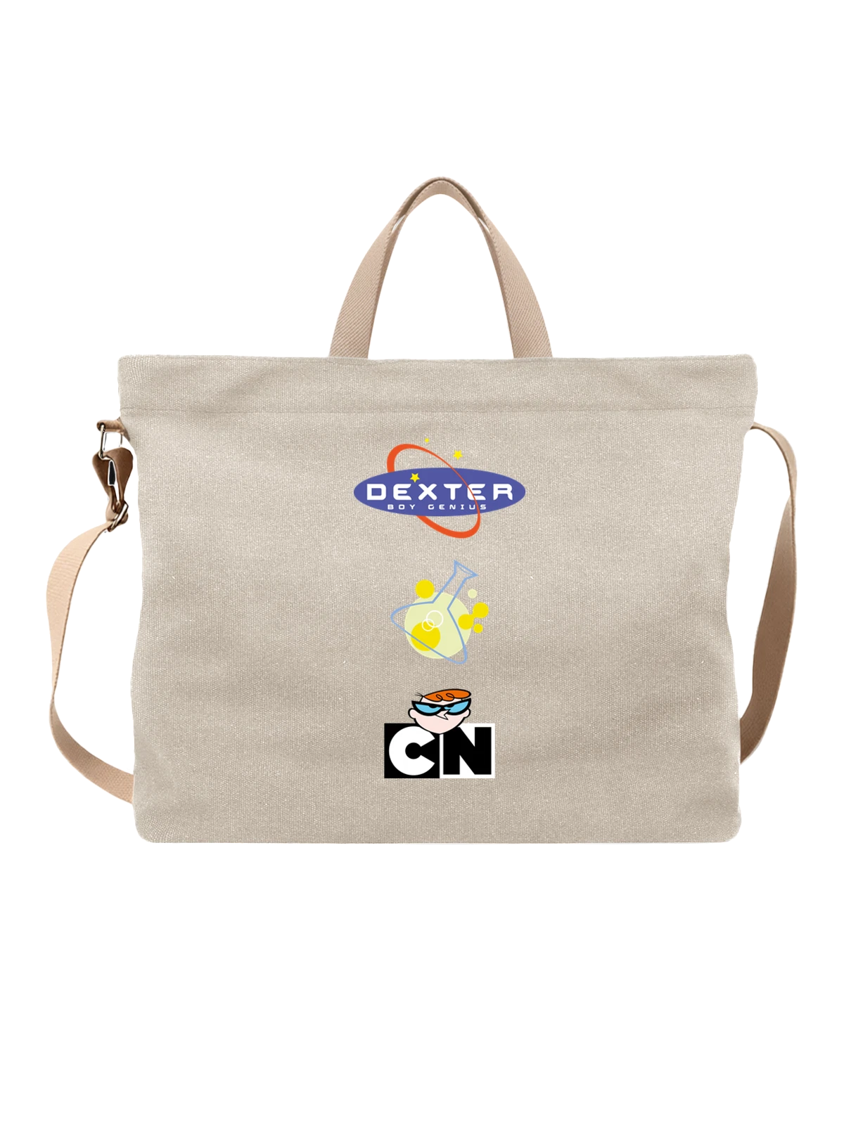 Сумка Декстер Бой Гений Cartoon Network белая с принтом — герой в очках — Белая, фото 1