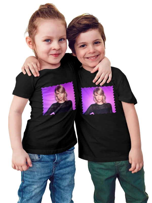 Футболка Музыка Taylor Swift Purple background — Чёрная, фото 1