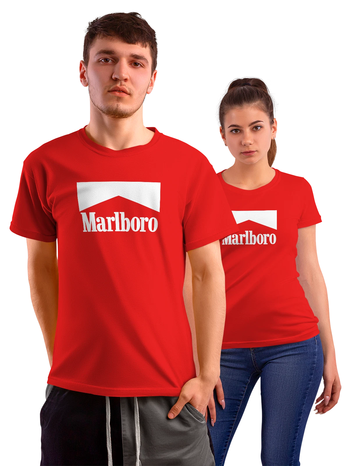 Футболка Marlboro красная с принтом — американская реклама — Красная, фото 1
