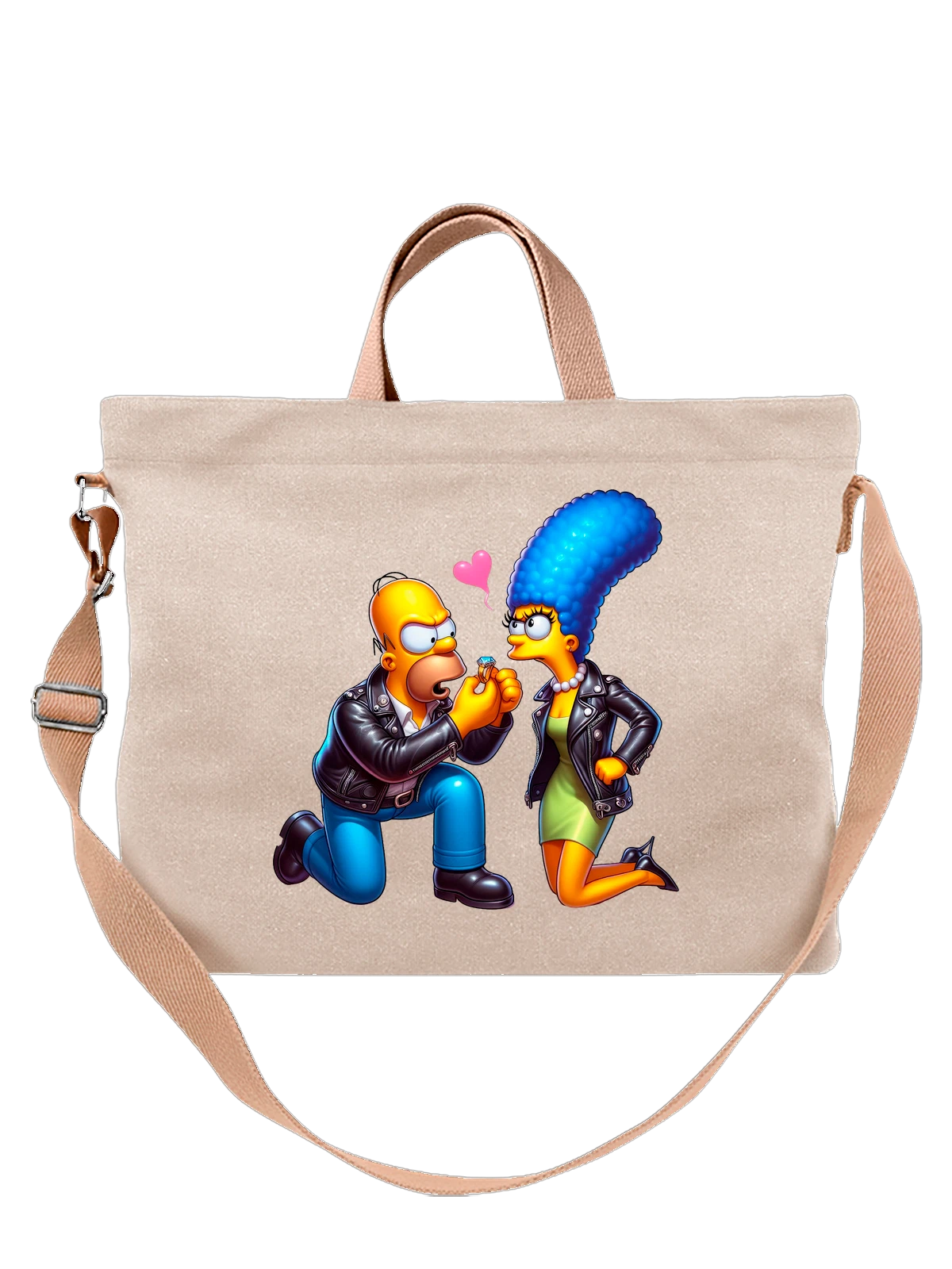 Сумка Гомер Мардж Симпсоны Simpsons белая с принтом — подарок любимой — Белая, фото 1